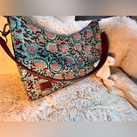 Unique Boho Structured Tote Bag with block print - Picture 4 of 6